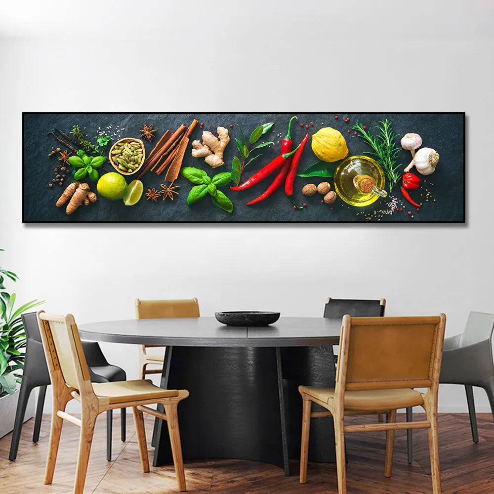 Grains Spices Peppers Food Canvas Art Painting Kitchen Decoration Poster Prints
